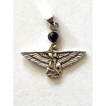 Pendant Silver Isis with Rainbow Moonstone